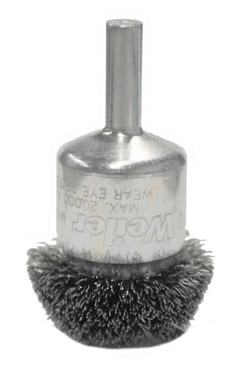 Weiler 10035 Circular Flared Crimped Wire End Brush, 1-1/4", 0.08" Steel Fill, Made in The USA - Image 1